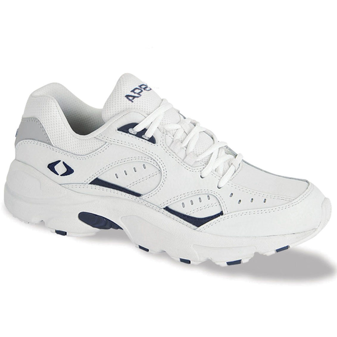 Apex V854 Men's Lace Walker - White/Navy Questions & Answers