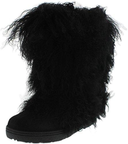 Are the Bearpaw BOETIS II 1294W Women's furry boots made from real fur?