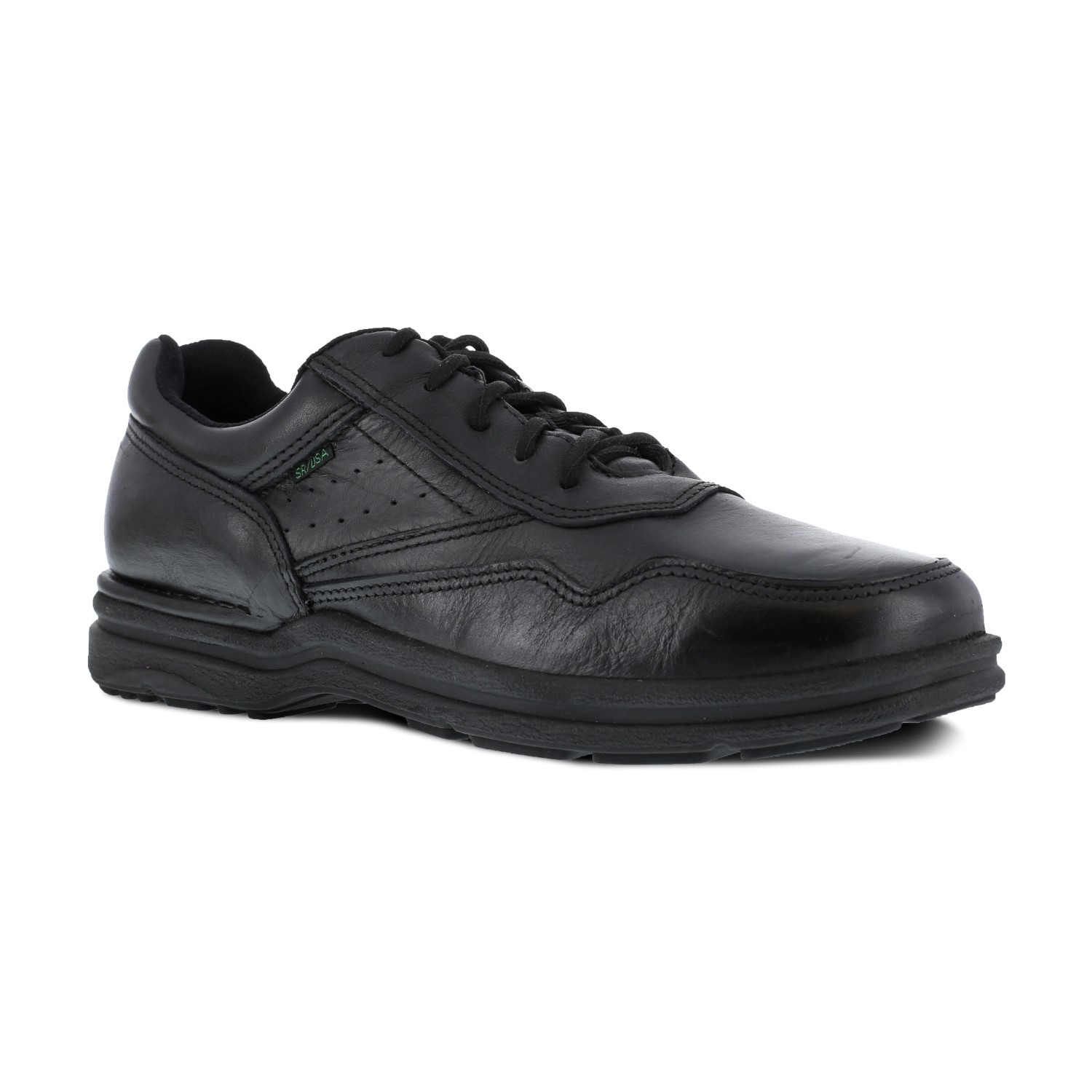 Is the toe hard or soft on the Rockport Works Men's Postwalk shoe?