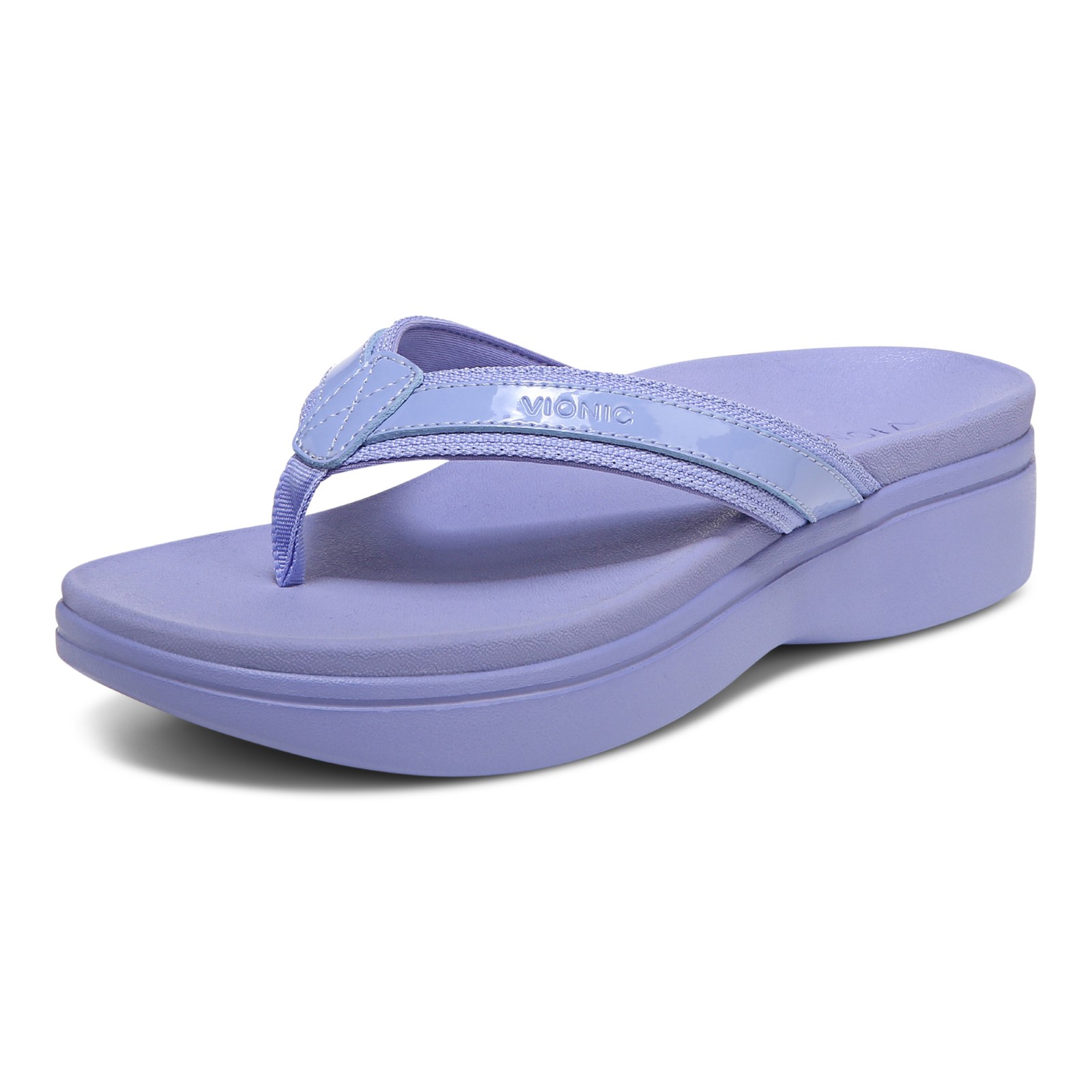 Do the navy blue vionic high tide II sandals have navy blue patent trim on the straps or black patent trim?